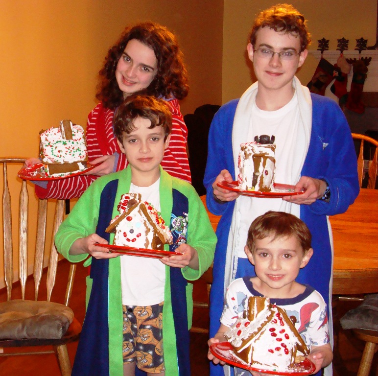 The Kids and their Gingerbread Houses